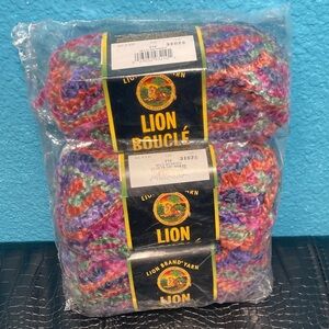 3 NEW Original Package Lion Brand Yarn Lion Bouclé 70g ea Color 210 Wild Berries